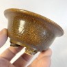 Round Accent Bonsai Pot Natural Caramel Yellow Highlights Stoneware | Galoartworks.