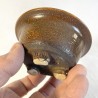 Round Accent Bonsai Pot Natural Caramel Yellow Highlights Stoneware | Galoartworks.