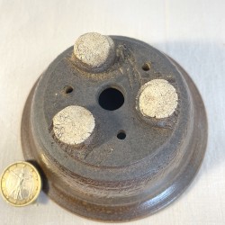 Round Accent Bonsai Pot Natural Caramel Yellow Highlights Stoneware | Galoartworks.