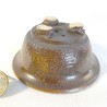 Round Accent Bonsai Pot Natural Caramel Yellow Highlights Stoneware | Galoartworks.