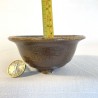 Round Accent Bonsai Pot Natural Caramel Yellow Highlights Stoneware | Galoartworks.