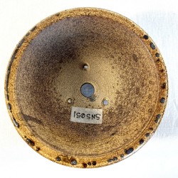 Round Accent Bonsai Pot Natural Caramel Yellow Highlights Stoneware | Galoartworks.