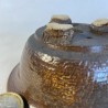 Round Accent Bonsai Pot Natural Caramel Yellow Highlights Stoneware | Galoartworks.