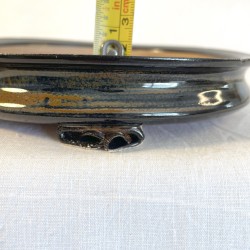Black and ochre bonsai pot | Exclusive design | Handmade