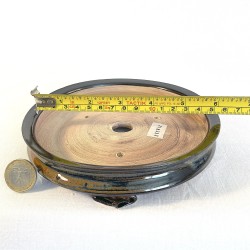 Black and ochre bonsai pot | Exclusive design | Handmade