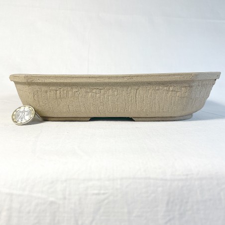 Unique rectangular bonsai pot, handcrafted stoneware, rectangular, matte toffee stoneware, handmade feet.