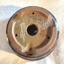 Maceta baja tenmoku rojiza artesanal para bonsái 9 cm en gres | Pieza única