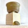 Handmade olive green accent bonsai pot 10 cm stoneware | One of a kind