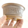 Handmade olive green accent bonsai pot 10 cm stoneware | Unique