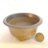 Handmade olive green accent bonsai pot 10 cm stoneware | Unique