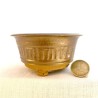 Handmade olive green accent bonsai pot 10 cm stoneware | Unique