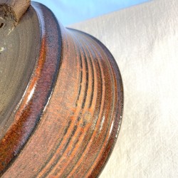 Large handmade tenmoku bonsai pot 24 cm stoneware | Unique piece