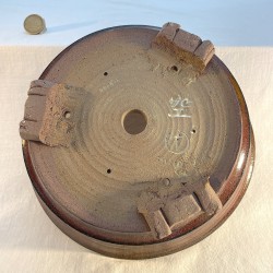Large handmade tenmoku bonsai pot 24 cm stoneware | Unique piece