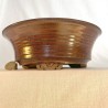 Large handmade tenmoku red bonsai pot