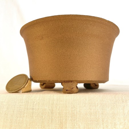 Maceta bonsái sin esmalte artesanal gres natural 13 cm