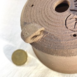 Handmade unglazed bonsai pot 13 cm natural stoneware | Unique