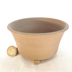 Handmade unglazed bonsai pot 13 cm natural stoneware | Unique
