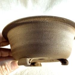 Maceta bonsái sin esmalte artesanal 16 cm gres natural | Pieza única