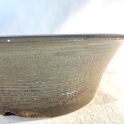 Handmade inverted conical bonsai pot 23.5 cm glossy stoneware | Unique