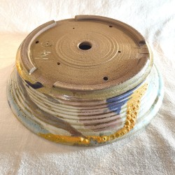 Maceta bonsái artesanal multicolor mate 25 cm gres | Pieza única