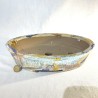 Handmade oval multicolor matte bonsai pot 34 cm stoneware | Unique