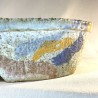 Maceta bonsái ovalada artesanal multicolor mate 34 cm gres | Pieza única