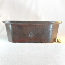 Maceta Bonsái Artesanal Roja Tenmoku | Estilo Sumi-kiri | Única 218227