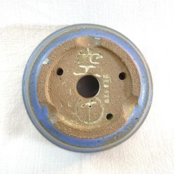 Handmade Blue Accent Bonsai Pot | Maru-gata Style | Unique 218320