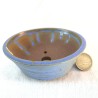 Handmade Blue Accent Bonsai Pot | Maru-gata Style | Unique 218320