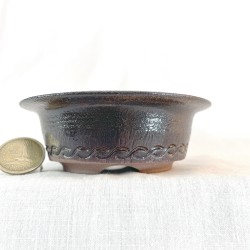 Handmade Black Accent Bonsai Pot | Enshu-maru Style | Unique 218312