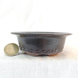 Handmade Black Accent Bonsai Pot | Enshu-maru Style | Unique 218312