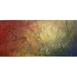 Pintura acrílica sobre tabla MDF tratada "Hoping the Rise" de Ismael García Burillo, serie Conectors.