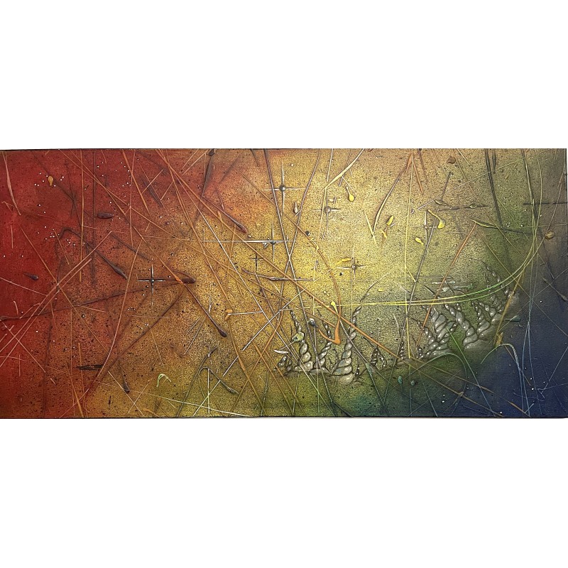 Pintura acrílica sobre tabla MDF tratada "Hoping the Rise" de Ismael García Burillo, serie Conectors.