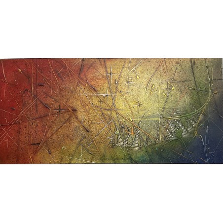 Pintura acrílica sobre tabla MDF tratada "Hoping the Rise" de Ismael García Burillo, serie Conectors.