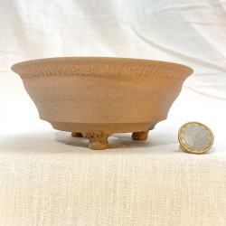 Handcrafted Unglazed Round Bonsai Pot Ismael García Burillo SKU 301109