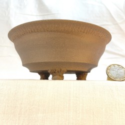 Handcrafted Unglazed Round Bonsai Pot Ismael García Burillo SKU 301109