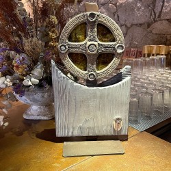 • Escultura Celta de Cerámica "Cruz en círculo" | Ismael García Burillo