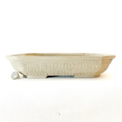 Unique rectangular bonsai pot, handcrafted stoneware, rectangular, matte toffee stoneware, handmade feet.