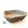 Square Bonsai Pot Natural Rustic Stoneware | Galoartworks.