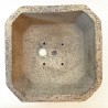 Square Bonsai Pot Natural Rustic Stoneware | Galoartworks.