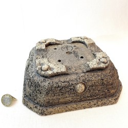 Square Bonsai Pot Natural Rustic Stoneware | Galoartworks.