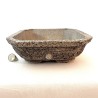 Square Bonsai Pot Natural Rustic Stoneware | Galoartworks.