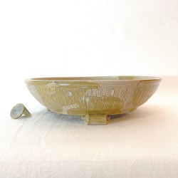 Exclusive Bonsai Pot Toffee Stoneware Irregular Texture | Galoartworks.