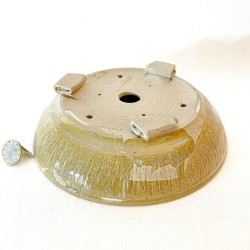 Exclusive Bonsai Pot Toffee Stoneware Irregular Texture | Galoartworks.