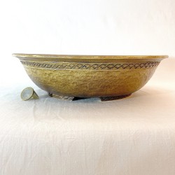 Unique bonsai pot, handcrafted stoneware, hammered texture, stoneware clay, re-turned feet.