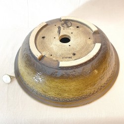 Exclusive Bonsai Pot Ochre Stoneware Hammered Texture | Galoartworks.