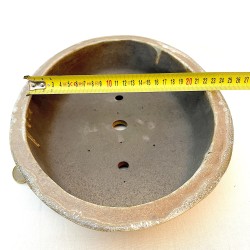Oval Bonsai Pot Natural Olive Green-Brown Stoneware | Galoartworks.