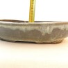 Oval Bonsai Pot Natural Olive Green-Brown Stoneware | Galoartworks.