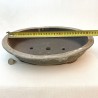 Oval Bonsai Pot Natural Olive Green-Brown Stoneware | Galoartworks.