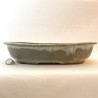 Oval Bonsai Pot Natural Olive Green-Brown Stoneware | Galoartworks.